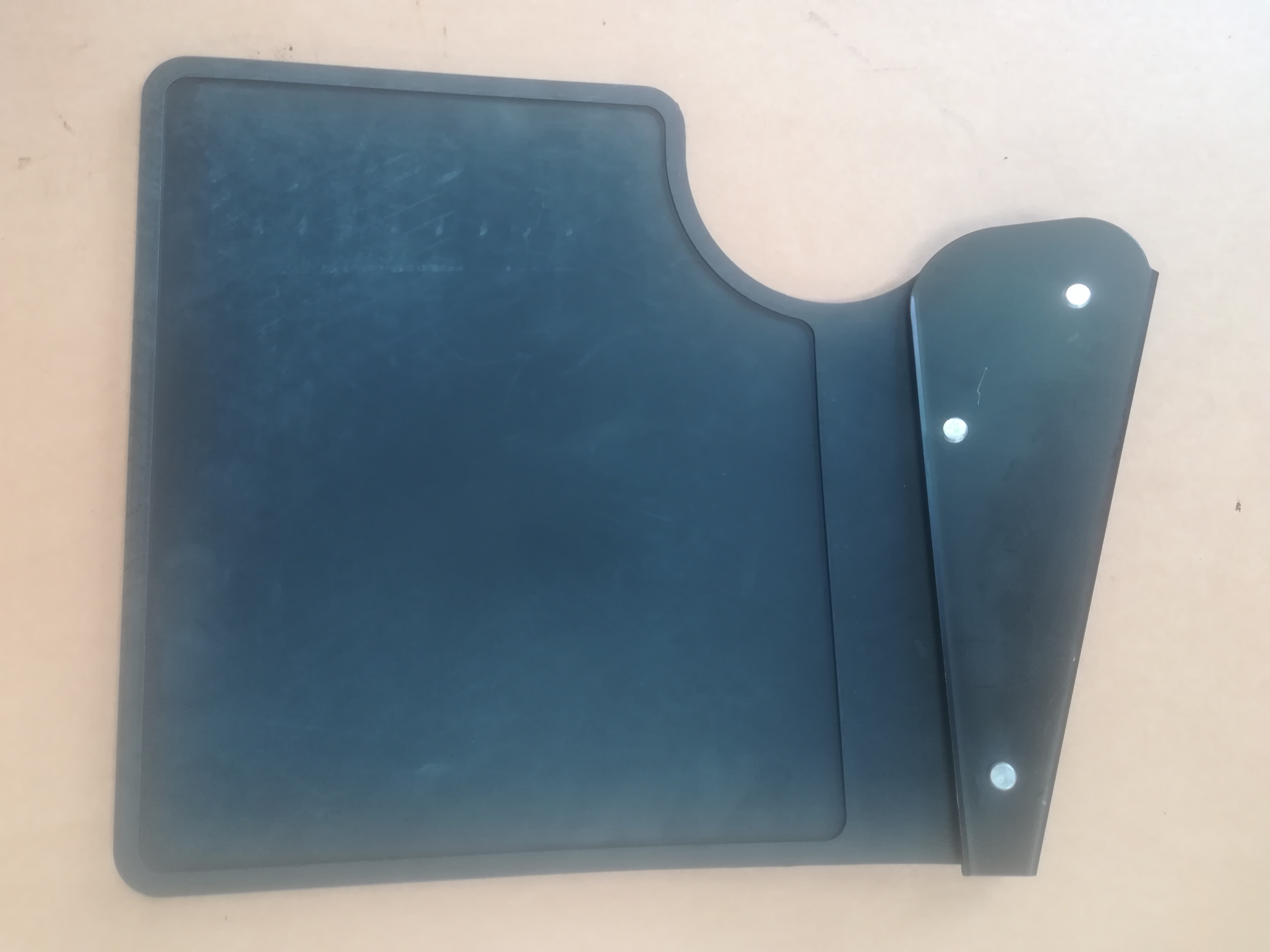 Product image: LAND ROVER DEFENDER 90 TD5 PUMA REAR LH MUD FLAP WITH BRACKET